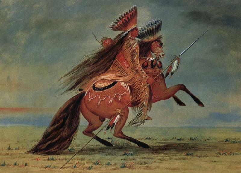 George Catlin Crow Chief France oil painting art